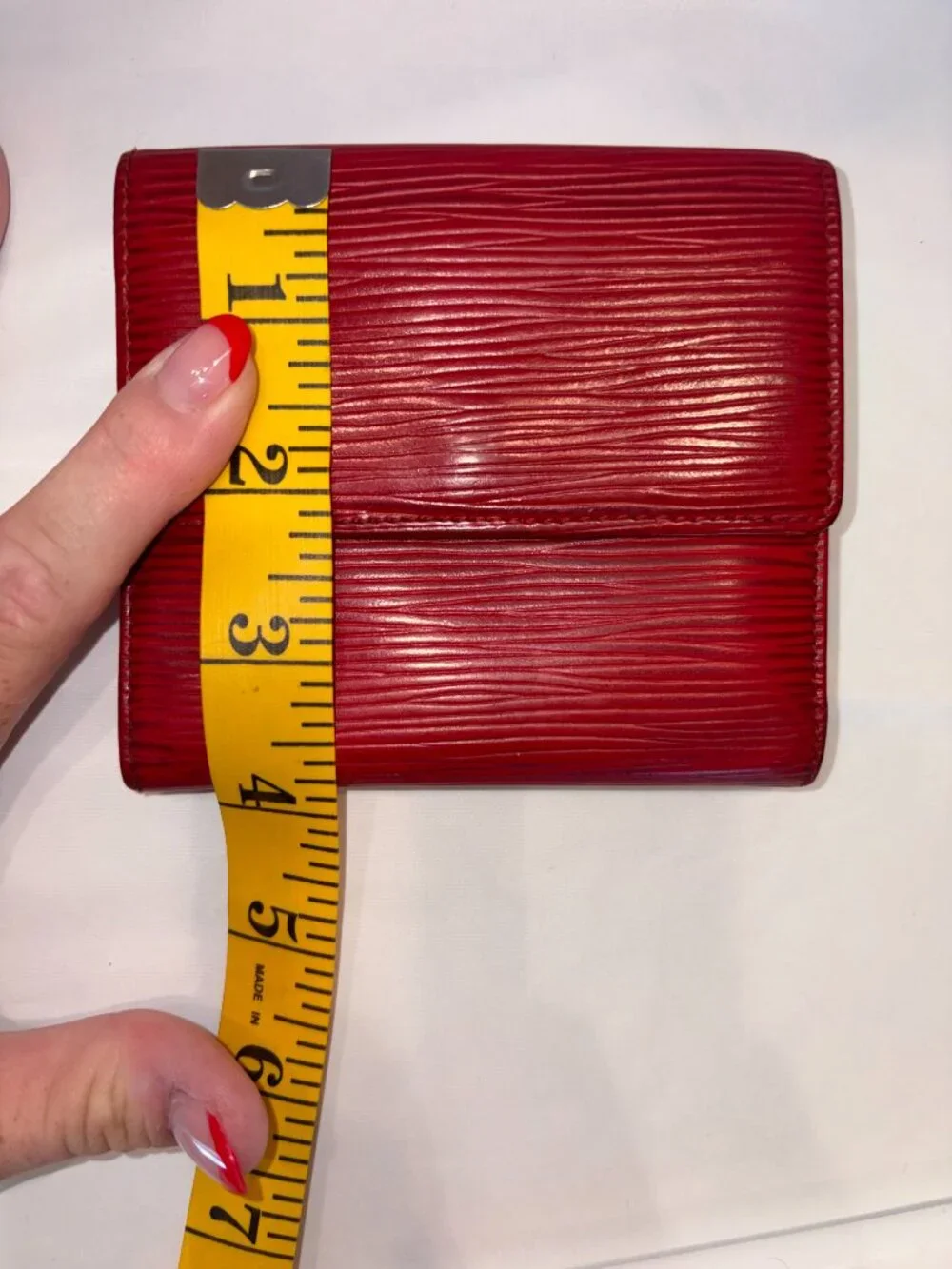 Red Epi Leather LV/Louis Vuitton Wallet March 1995. COA included